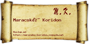 Maracskó Koridon névjegykártya